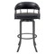 Armen Living Pharaoh Swivel 30" Mineral Finish and Black Faux Leather Bar Stool 721535743346 - alternate 4